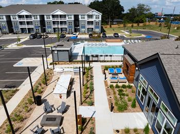 Drone view of neighborhood